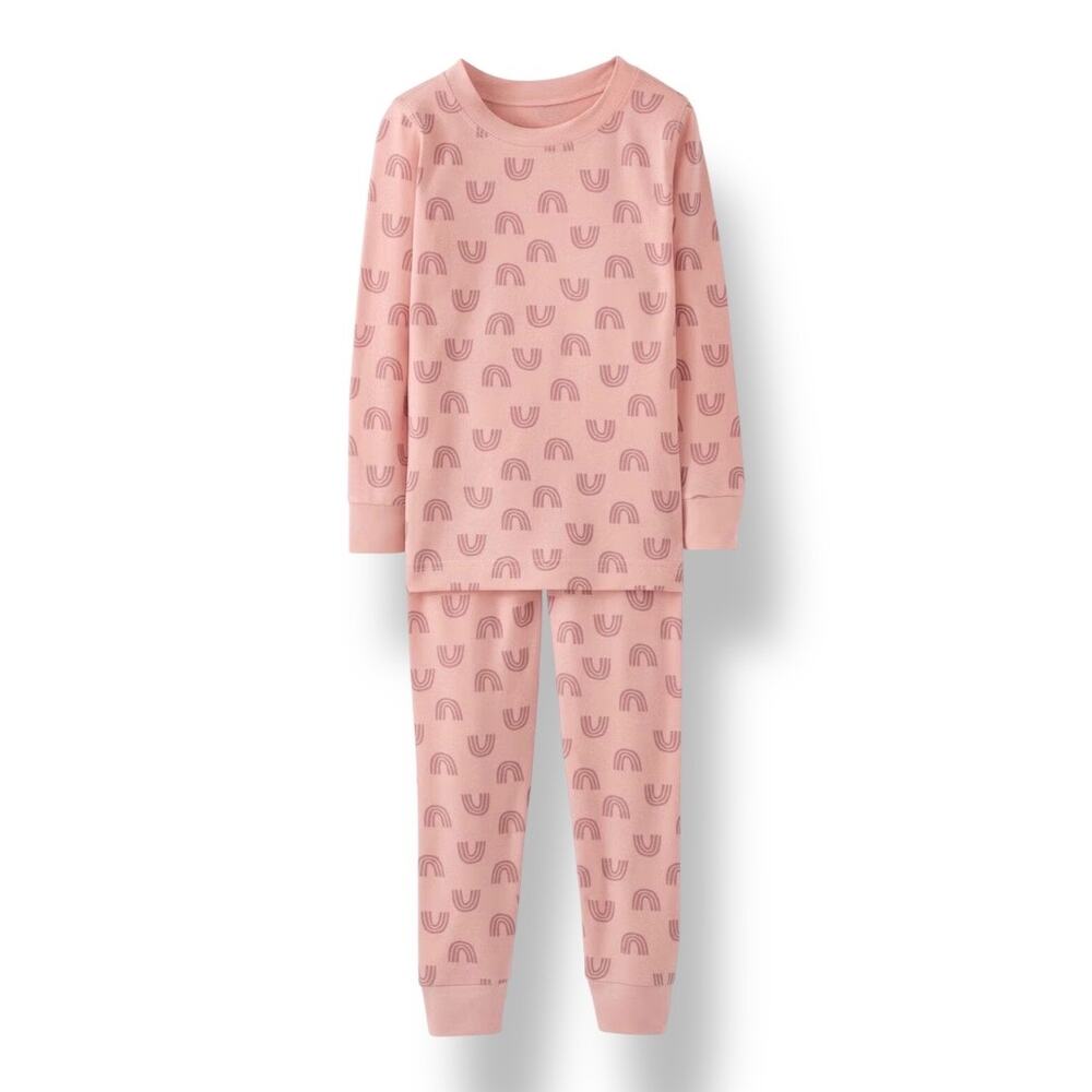 Hanna Andersson HannaSoft Pajamas Blush Pink Rainbow TENCEL Lyocell Size 3 NWT